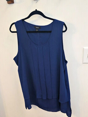 Alfani Blue Pleated Tank Top